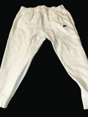 Nike Mens White Sweatpants XXL Embroidered Logo 1151